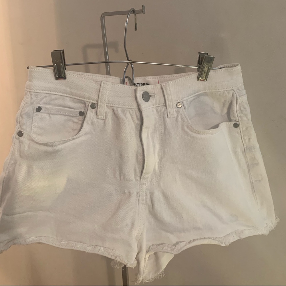 Pink Victoria Secret White Denim Jean Short Shorts Cutoff Size 6
